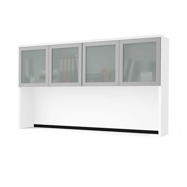 Pro-Concept Plus 72W Hutch with Frosted Glass Doors, White